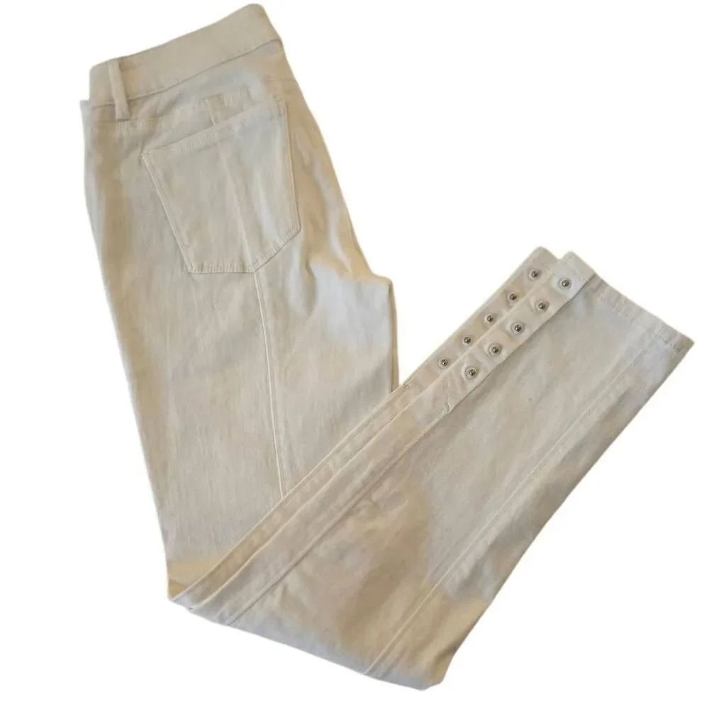 White House Black Market Womens Low Rise The Skimmer Ankle Jeans White Size 4 - Picture 4 of 16